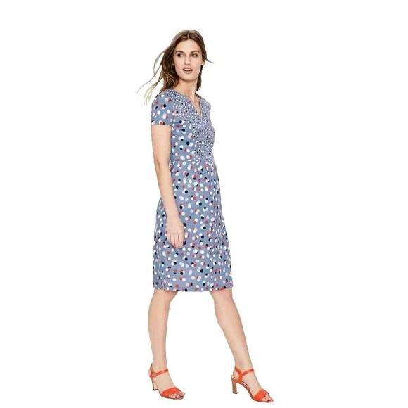 Boden Emory Jersey Dress, Periwinkle Blue Fallen Blossom, Size 6R, Pre-Owned - Picture 14 of 14